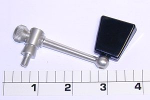 15-720 Handle, Silver, WHITE Hard Plastic Knob