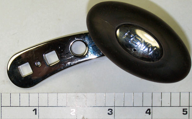 24-113HN Handle, Chromed Bronze with Bent Blade, Rubberized Football Knob (Original)