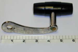 24-117 Handle, Chrome Blade, Large Black Plastic Knob