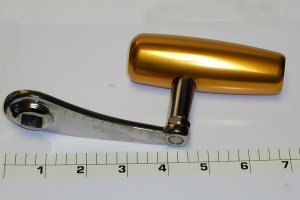 24-130ST Handle, Chrome, Large Gold Knob