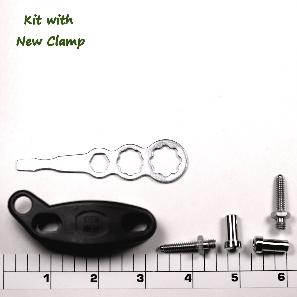 33C-114H Kit, Clamp, Rod Clamp with Ring (Thick) (Graphite) (Black) (6pc Kit with Wrench)
