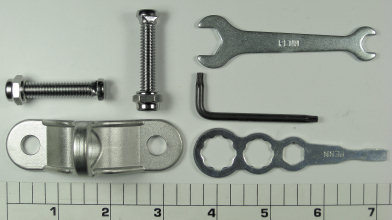 33C-130VSX Clamp, Rod, KIT: Metal Clamp with Studs, Nuts and Three Wrenches
