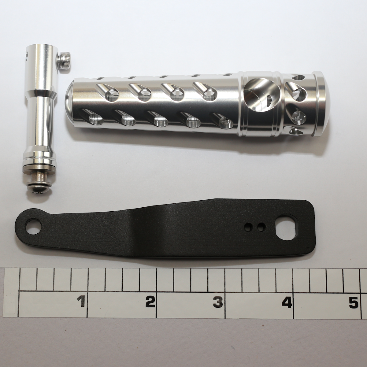 CRP-TYPE-B-DLXT375-SLV  4" Blade w/ Deluxe Aluminum 3.75" T-Bar Knob (SILVER)