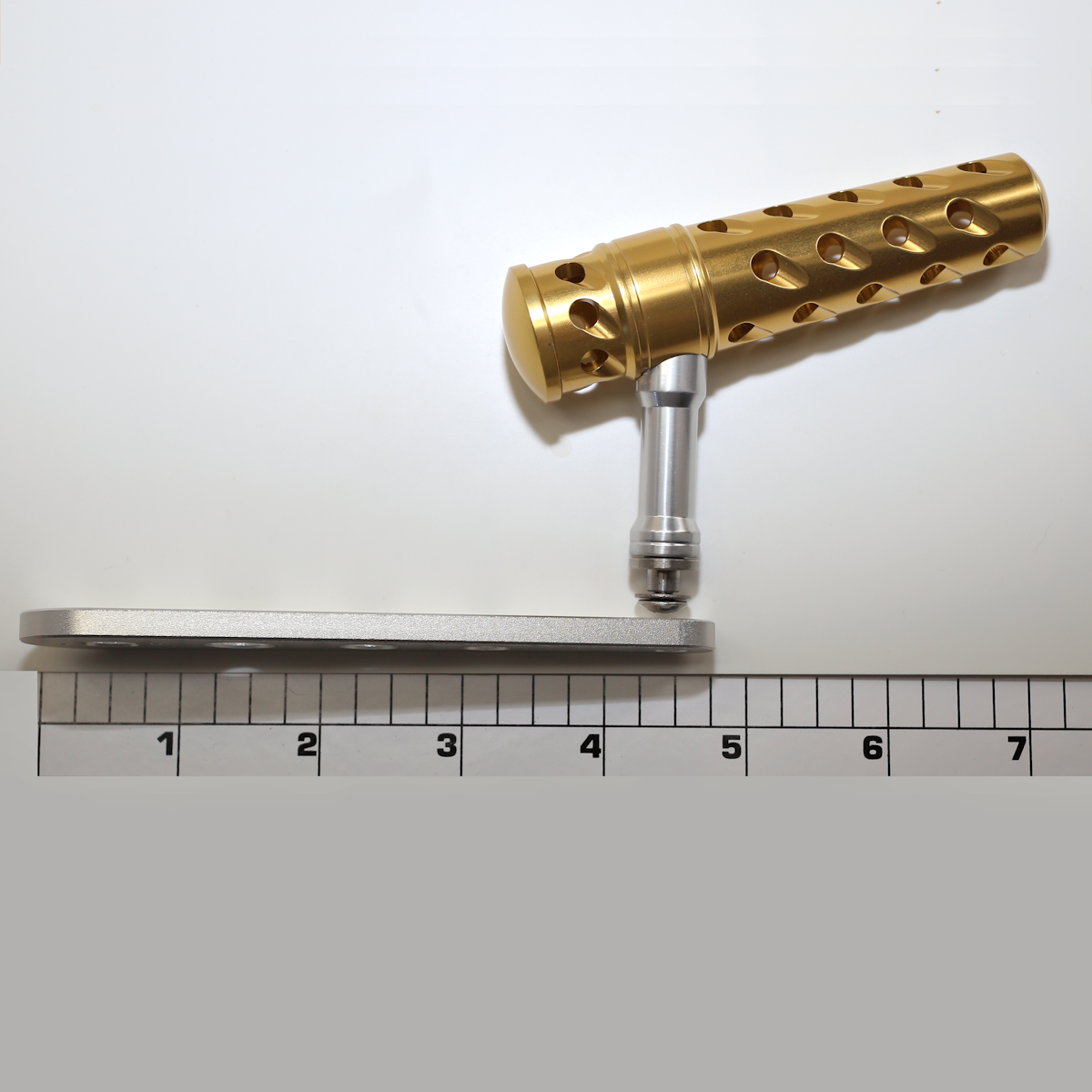 CRP-TYPE-BB-ADT-7075-GLD  4" 7075 Blade w/ Deluxe Aluminum 3.75" T-Bar Knob (GOLD)