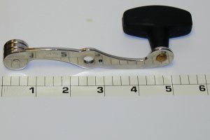 24-49 Handle, Chrome Blade, Flat Rubberized Knob