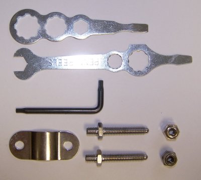 33C-20T Clamp, Rod, KIT: Metal Clamp with Studs, Nuts and Three Wrenches
