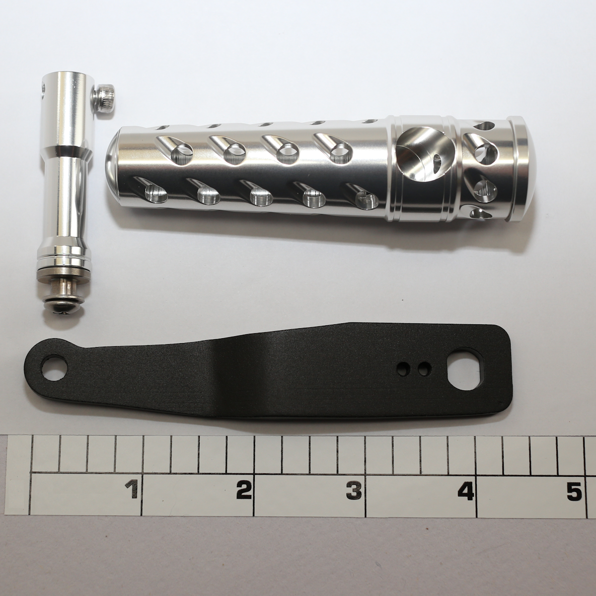CRP-TYPE-B-DLXT375-SLV  4&quot; Blade w/ Deluxe Aluminum 3.75&quot; T-Bar Knob (SILVER)